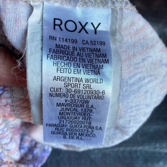 ROXY Beach pastels shorts size large with rope pull tie waist - Picture 8 of 8